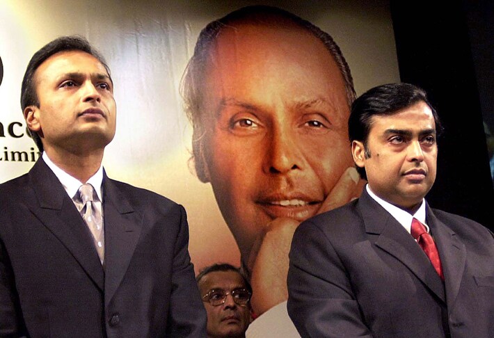 The Reliance Group, founded by Dhirajlal Hirachand Ambani, also known as Dhirubhai Ambani, is India's largest private sector enterprise, with businesses in the energy and materials value chain.<br><br> 
Dhirubhai Ambani, son of a village school teacher, took Reliance public in 1977. He passed away in 2002, leaving the Reliance empire to his two sons Mukesh Ambani and Anil Ambani.