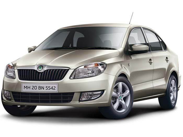 Skoda's latest offering Rapid (petrol) has a 1.6 litre engine that offers a displacement of 1598 cc and maximum power of 105 bhp @ 5250 rpm.<br<br> Its diesel version comes with maximum power of 105 bhp @ 4400 rpm and displacement of 1598 cc. It sports a peak torque of 250 NM @ 1500-2500 rpm.