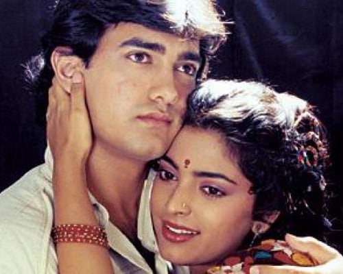 Aamir's first solo film as an adult was <I>Qayamat Se Qayamat Tak</i> in 1988. He starred opposite Juhi Chawla in the film. Juhi Chawla went on to star opposite him in a number of films. <I>Qayamat Se...</i> was based on Shakespeare's <I>Romeo and Juliet</i>.