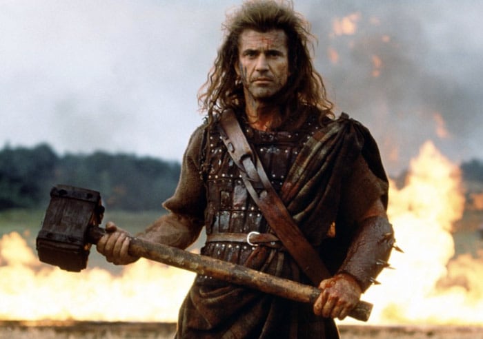 <b>Braveheart</b> (1995): <b>Directed by</b> Mel Gibson. <b>Starring</b>: Mel Gibson, Patrick McGoohan, Angus Macfadyen, Brendan Gleeson, Sophie Marceau, Ian Bannen, James Cosmo, Catherine McCormack, David O'Hara, Brian Cox. <b>Memorable Quote</b>: "Aye, fight and you may die. Run, and you'll live... at least a while. And dying in your beds, many years from now, would you be willin' to trade ALL the days, from this day to that, for one chance, just one chance, to come back here and tell our enemies that they may take our lives, but they'll never take... OUR FREEDOM!" (William Wallace)