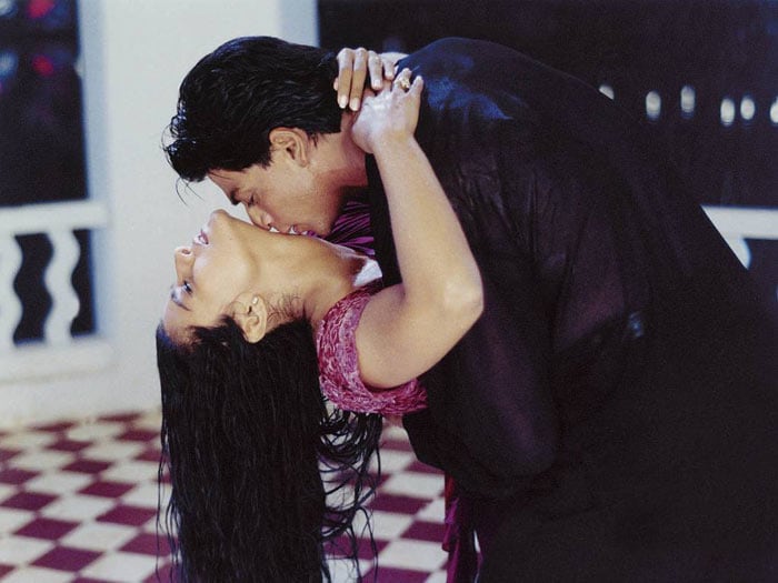 Kajol donned a beautiful red sari and danced in the rain with Shah Rukh in <I>Kuch Kuch Hota Hai</i>.