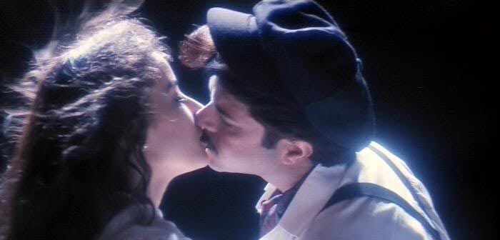 Manisha Koirala looked lovely in sari in the song <I>Rhimjhim rhimjhim</i> from the film <I>1942 A Love Story</i>.