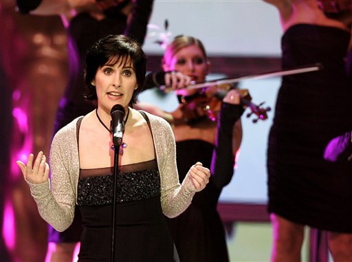 Irish performer Enya performs the song Thriller at the World Music Awards at Earls Court Arena, London.