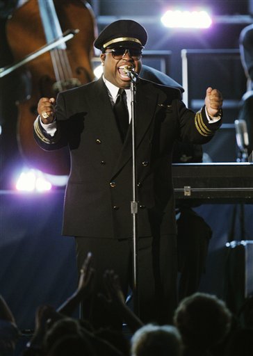 Cee-Lo of the group Gnarls Barkley performs the song Crazy at the 49th Annual Grammy Awards
