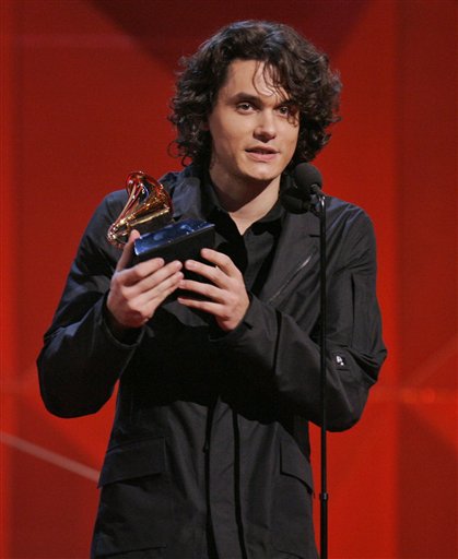 John Mayer accepts the award for best pop vocal album for Continuum at the 49th Annual Grammy Awards