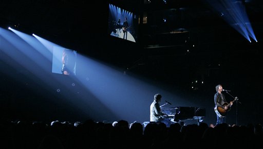 England's James Blunt performs the song You're Beautiful at the 49th Annual Grammy