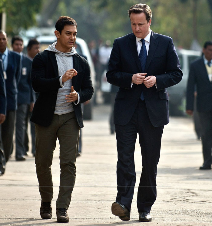 On campus with Aamir Khan, David Cameron