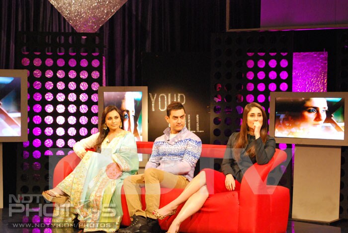 Aamir, Rani, Kareena at NDTV studios