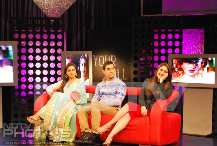 Aamir, Rani, Kareena at NDTV studios