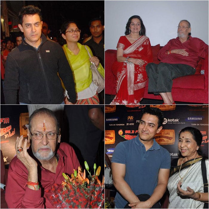 Aamir Khan, his wife Kiran Rao, veteran actor Shammi Kapoor, Asha Parekh, well known singer Asha Bhosle and many other well-known Bollywood stars attended the screening of <I>Teesri Manzil</I> in Purani Jeans Film Festival organized by Radio Mirchi.