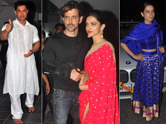 At Aamir's Diwali Party: Deepika, Hrithik, Kangana