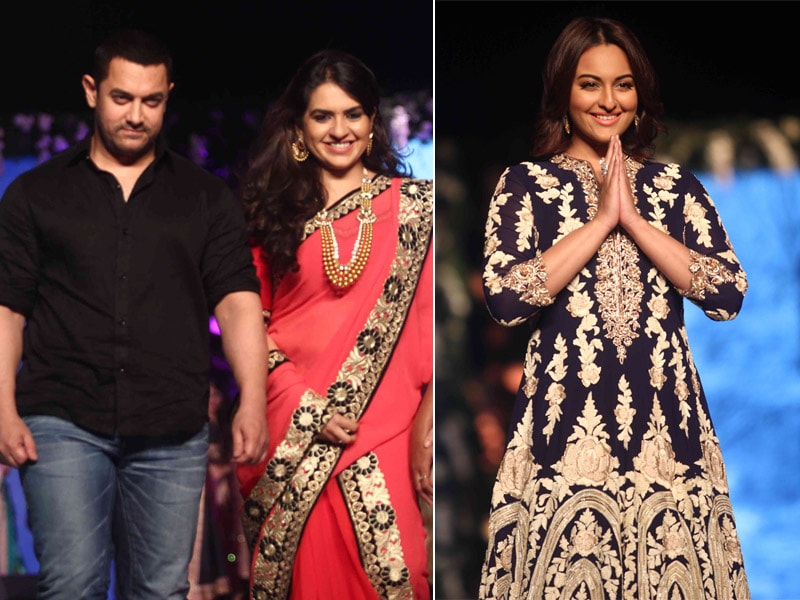 Photo : Aamir and Sonakshi Walk for Charity