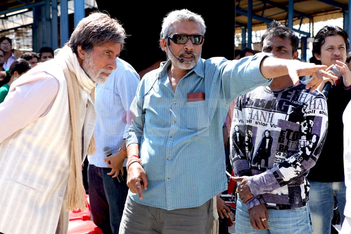 Big B with Prakash Jha.