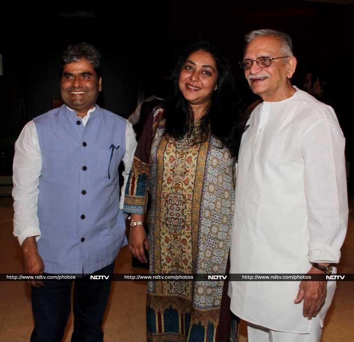 Gulzar was accompanied by his filmmaker daughter Meghna and <I> Haider</i> director Vishal Bhardwaj.