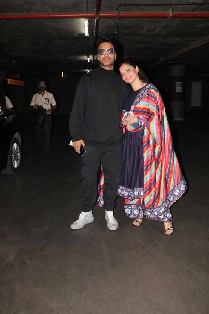 Ankita Lokhande and husband Vicky Jain were pictured walking hand-in-hand.