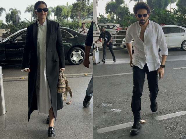 Airport Lookbook Featuring Sonam Kapoor And Kartik Aaryan 