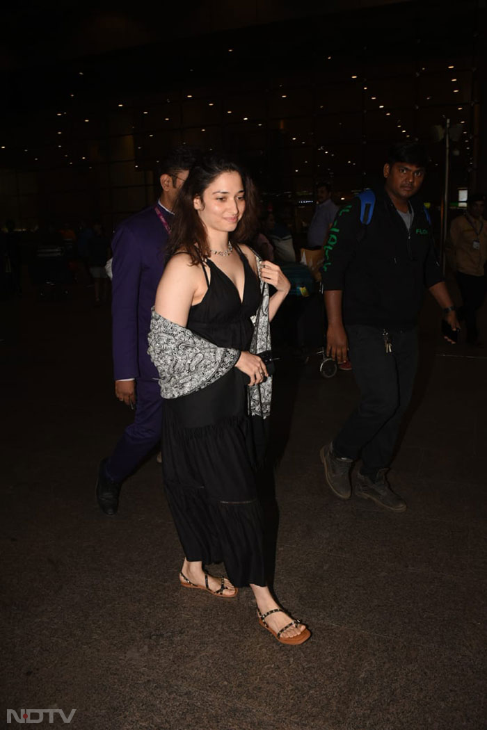 Tamannaah, who was holidaying in Goa, returned to Mumbai. (Image courtesy: Varinder Chawla)