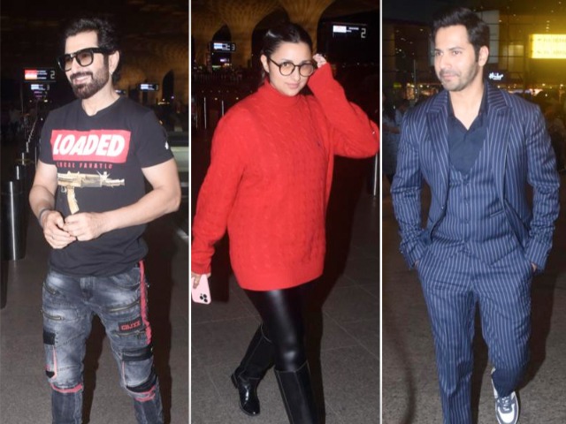 Airport Spotting: Parineeti Chopra, Varun Dhawan And Jeet