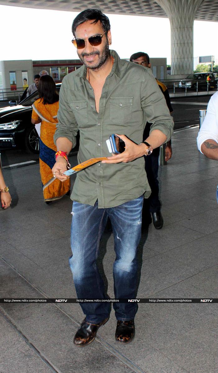 Actor filmmaker Ajay Devgn was hopping on various flights for the promotion of <i>Shivaay</i>.