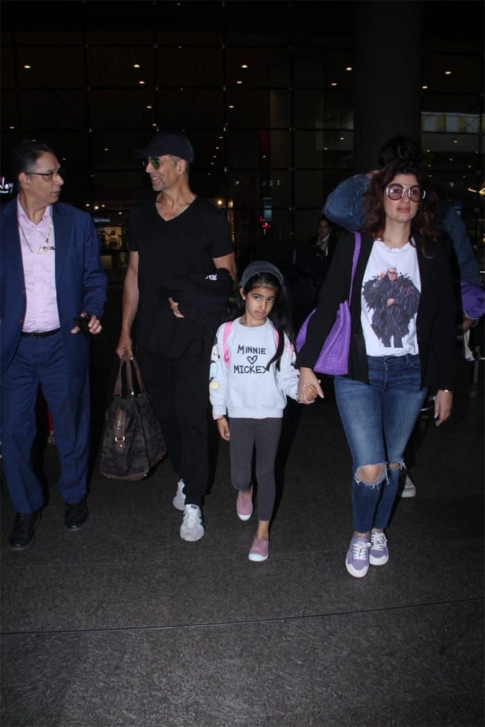 Akshay Kumar and Twinkle Khanna drew the curtains on their Europe vacation and returned to Mumbai on Tuesday.