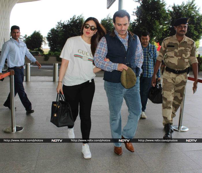 Kareena Kapoor And Saif Ali Khan Travel Minus Son Taimur