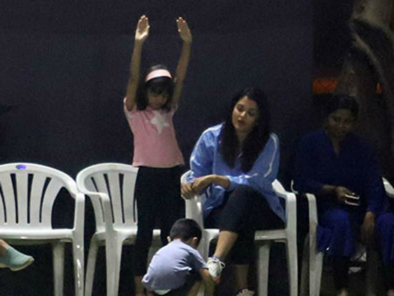 Aishwarya And Aaradhya Cheer For Abhishek During Football Match Aishwarya And Aaradhya Cheer For Abhishek During Football Match