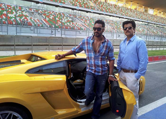 Spotted: Anil Kapoor, Ajay Devgn promote <i>Tezz</i> at F1 track