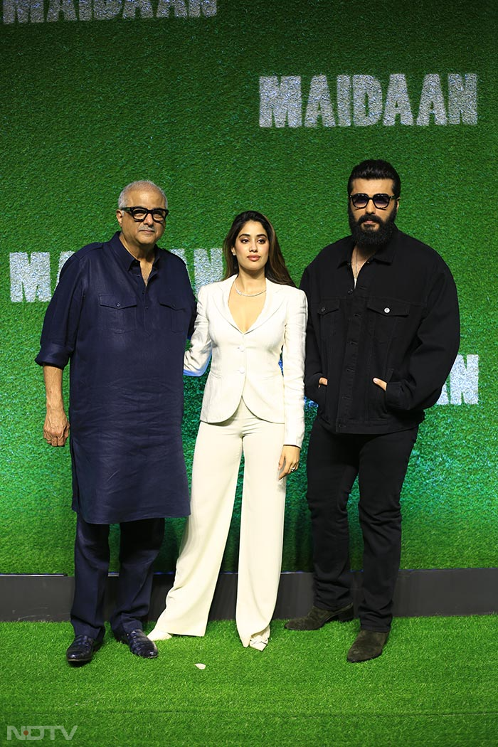 Ajay Devgn, Janhvi And Arjun Kapoor Lead Celeb Roll Call At Maidaan Screening