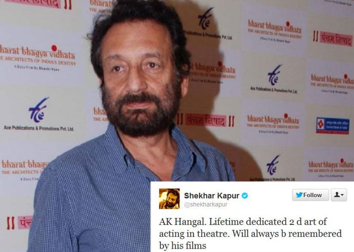 Celebs say goodbye to AK Hangal on Twitter