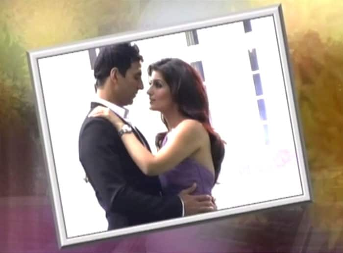 In the cover photo, Akshay is seen in royal black, while his wife dazzles in a purple dress.