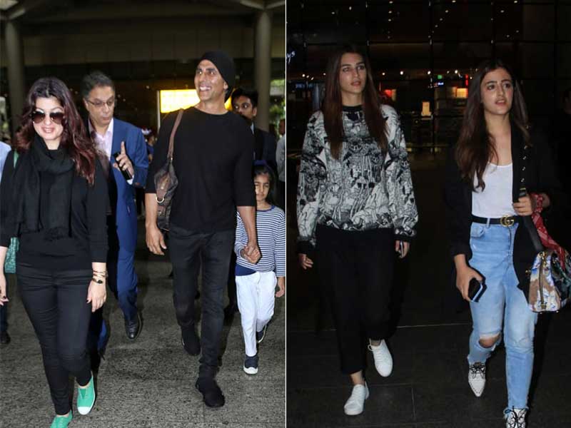 Photo : Crowded Airport: Akshay Kumar, Twinkle Khanna, Kriti Sanon. Count The Stars