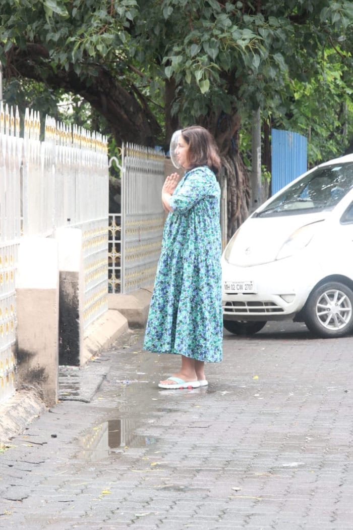 Filmmaker Farah Khan was photographed outside the Mount Mary Church in Bandra.