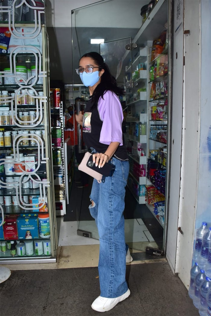 Shraddha Kapoor was pictured stepping out of a pharmacy.