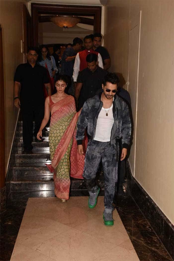 The flashbulbs kept popping as Alia and Varun made an appearance together.