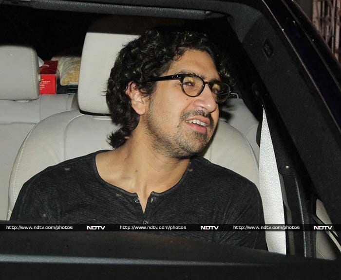 Ayan Mukerji was photographed in his car.