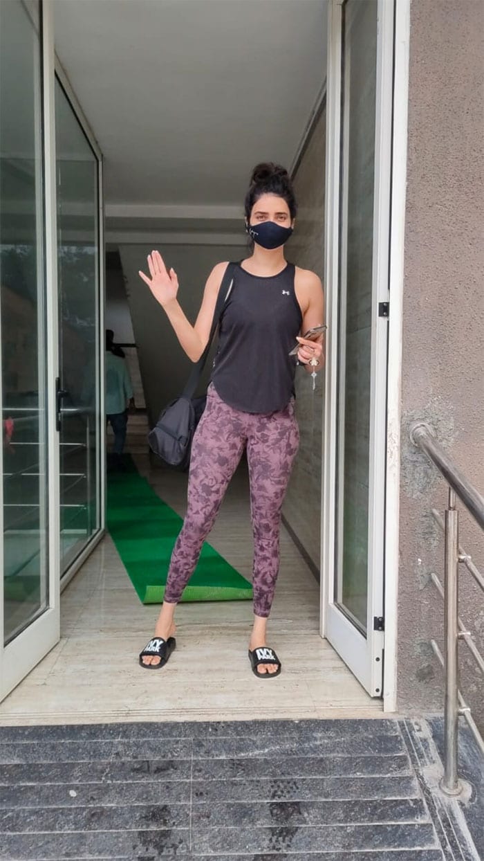 TV actress Karishma Tanna was pictured outside her gym.
