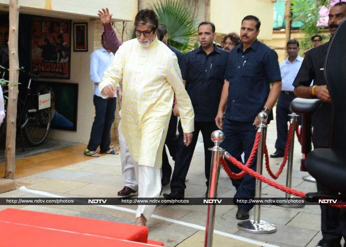 Mr Bachchan arrived with his security team.