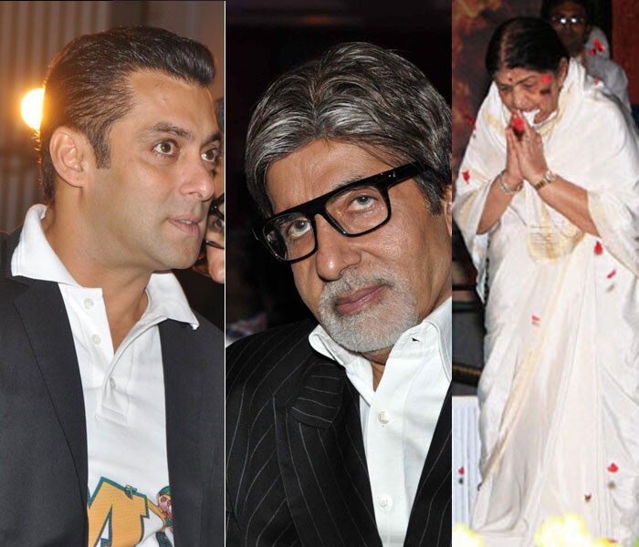 Legendary art director Nitin Chandrakant Desai's book launch was a far cry from the usual book launches as none other than the Millennium Star and actor Amitabh Bachchan was the chief guest. <br><br>
Meanwhile, <i>Ready</i> star Salman Khan, who is the face of Mumbai Heroes was present at the launch of the two new Celebrity Cricket League (CCL) teams.<br><br>
Legendary singer Lata Mangeshkar made a rare appearance with brother Hridaynath Mangeshkar and sisters Asha Bhosle and Usha Mangeskar to commemorate the 70th death anniversary of Rabindranath Tagore in Kolkata.