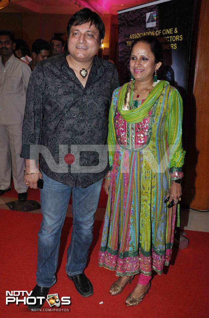Actor Manoj Joshi, who looked casual in a pair of jeans was seen with his wife.