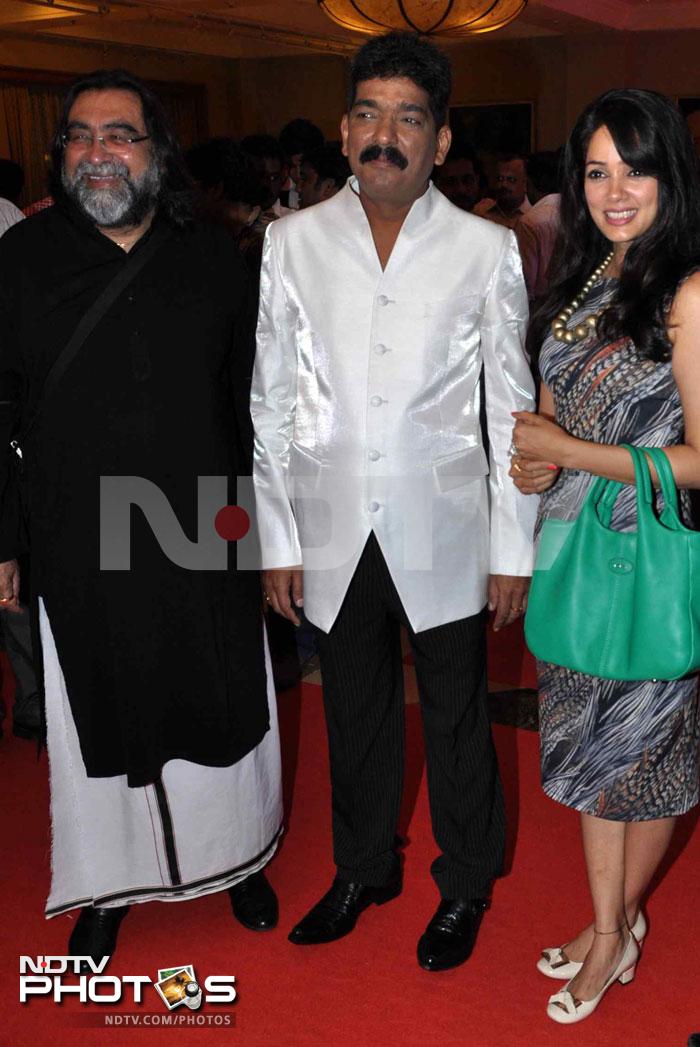 Ad film director Prahlad Kakkar with actress Vidya Malvade and the man of the moment, Nitin Desai.