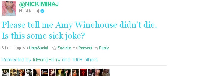 On Twitter, celebs mourn Amy Winehouse