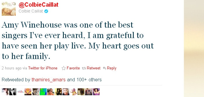 On Twitter, celebs mourn Amy Winehouse