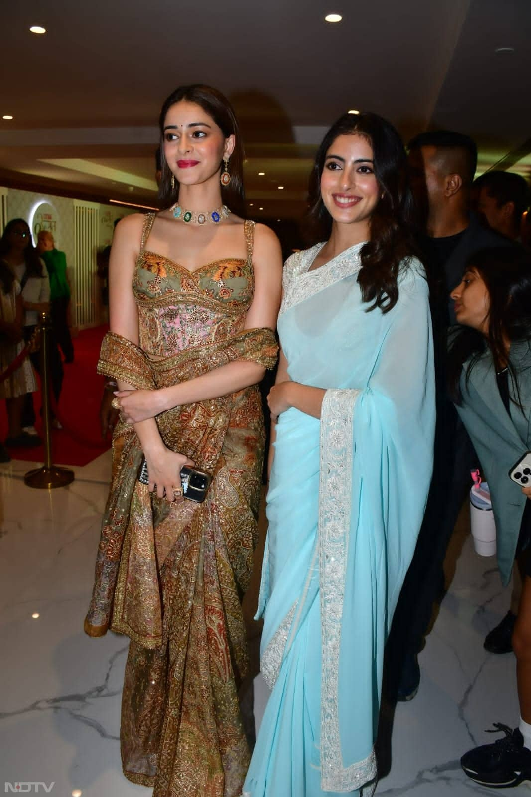 BFFs Ananya Panday and Navya Nanda posed for the shutterbugs. (Image Courtesy: Varinder Chawla)