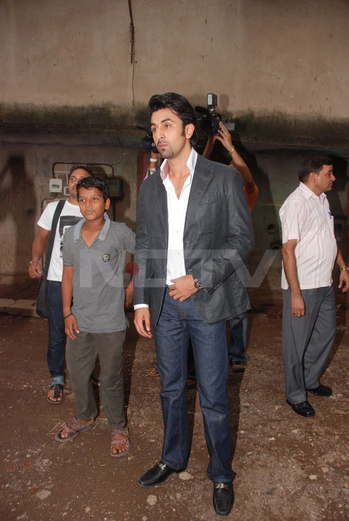 Ranbir Kapoor poses for the cameras.