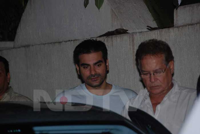 Arbaaz Khan is seen at the event with host Salim Khan.