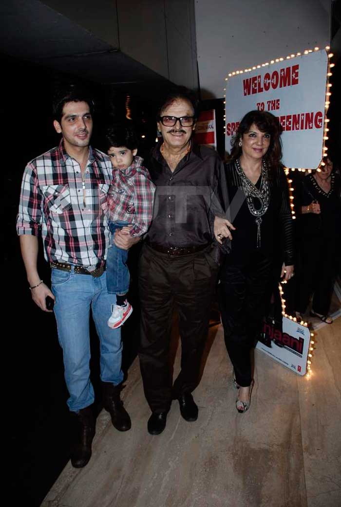 Zayed Khan also showed up at the event with parents Zarine and Sanjay Khan.