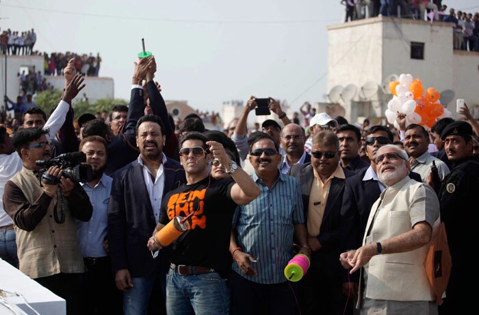 Kai Po Che! Salman Khan flies a kite with Narendra Modi