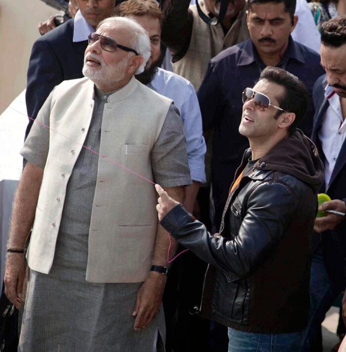 Kai Po Che! Salman Khan flies a kite with Narendra Modi