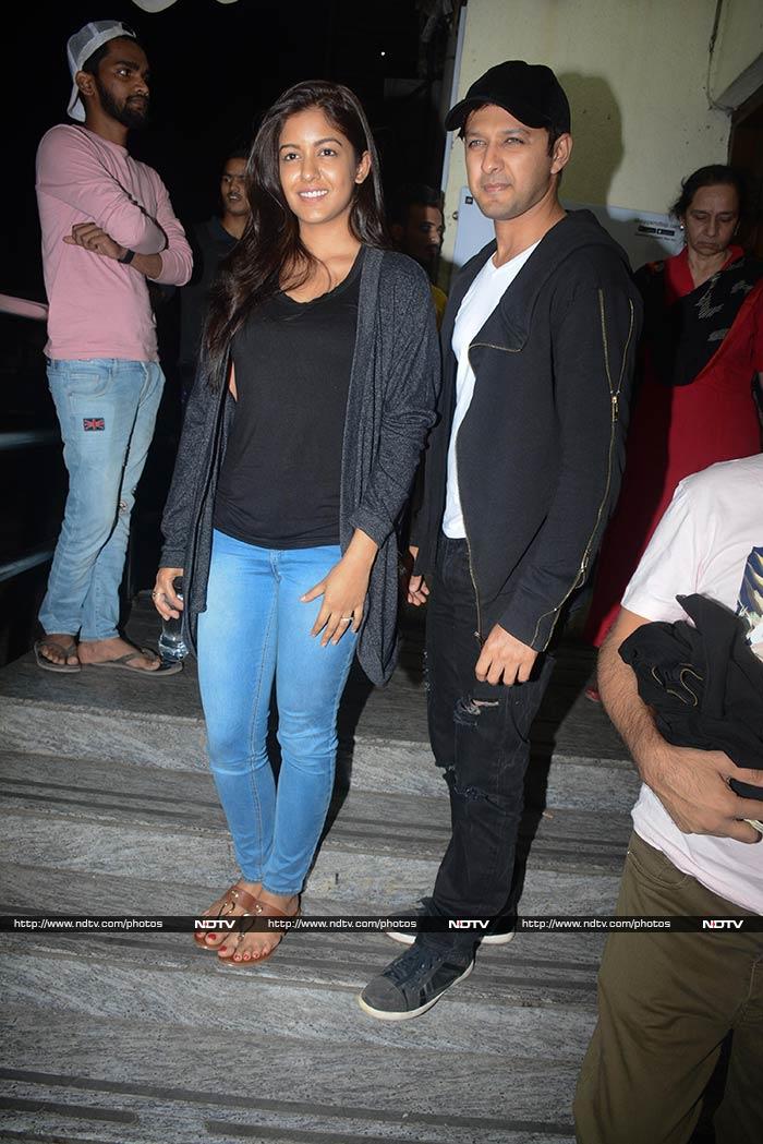 Newlyweds Vatsal Sheth and Ishita Dutta also watched a movie.