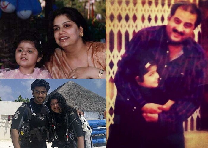 Arjun was very young when his parents separated and his father married actress Sridevi. Mona Shourie and both Arjun and Anshula continued to live in the family home until Ms Shourie's death in 2012.